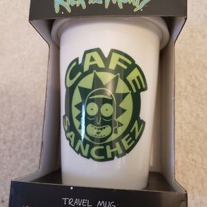 Rick and Morty Travel Mug Ceramic w/ silicone lid